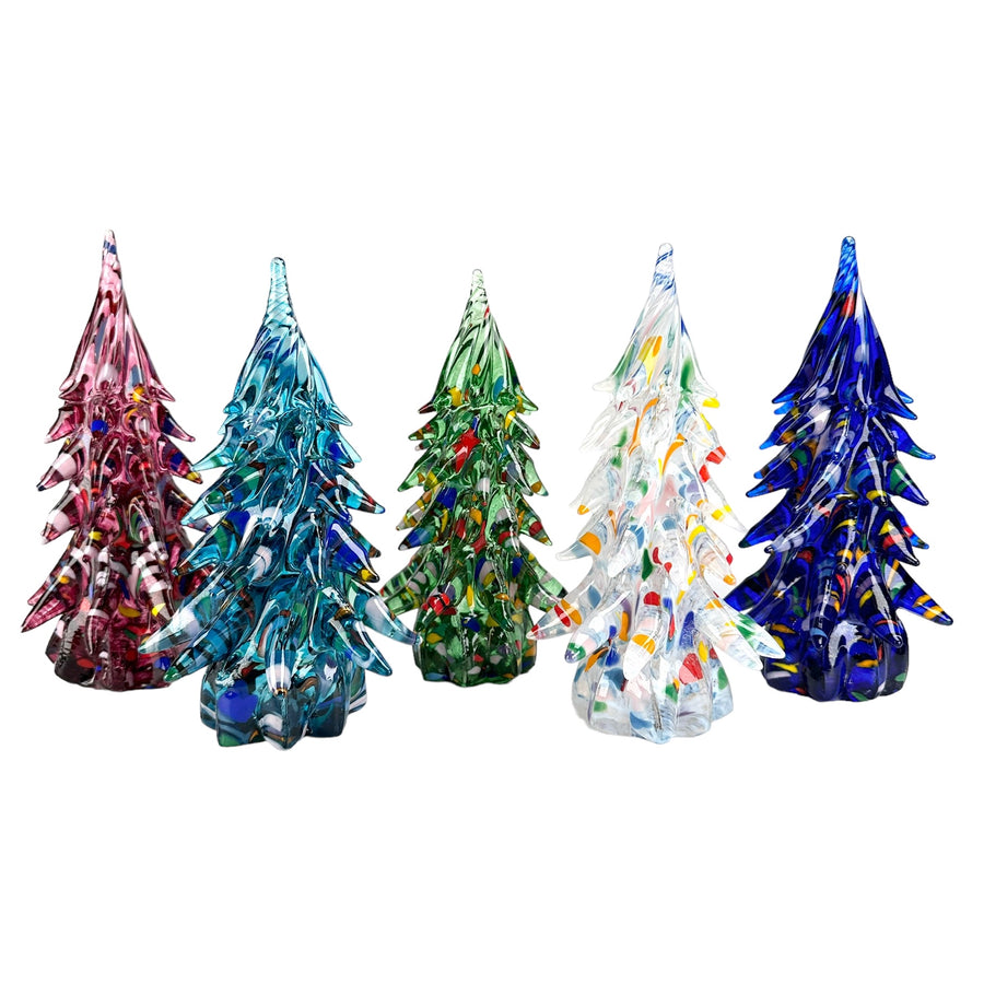 Large Decorated Glass Tree - White