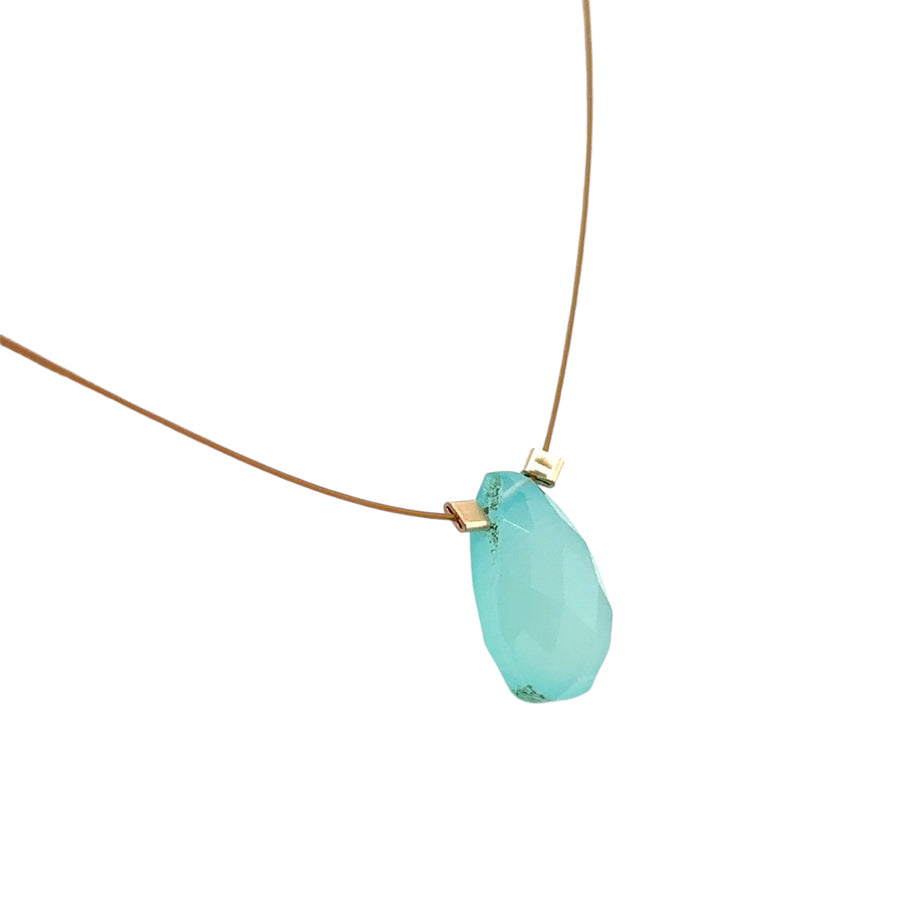 Aqua Chalcedony Necklace