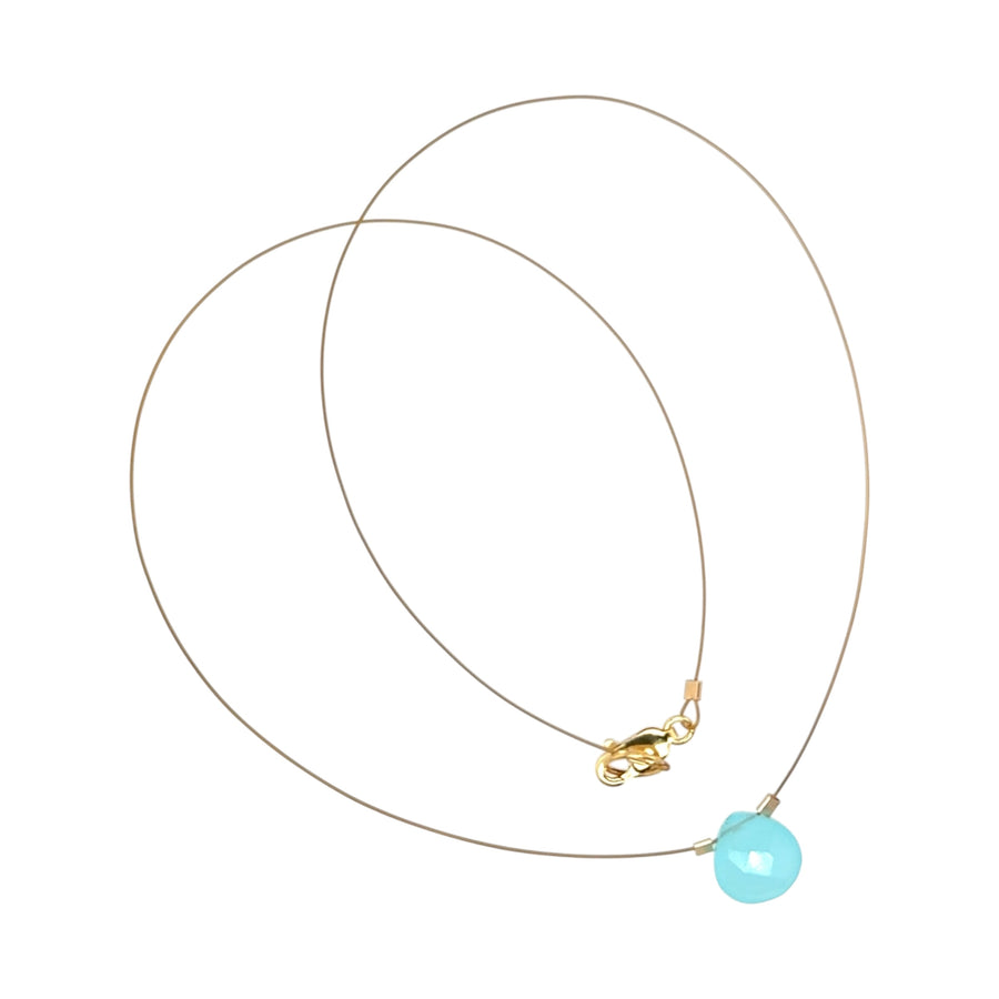 Aqua Chalcedony Necklace