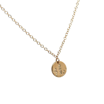 Necklace - Disk with Wildflower Mix
