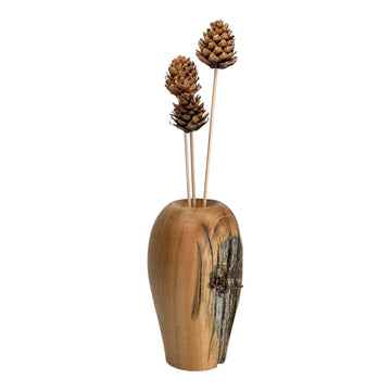 Cedar Post Vase with Pine Cones