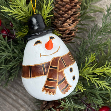Gourd Ornament - Snowman with Hat
