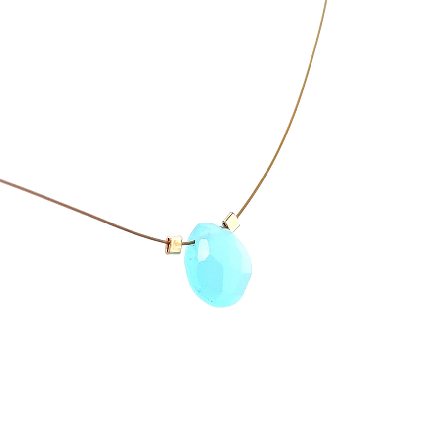 Aqua Chalcedony Necklace