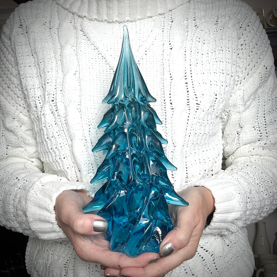 Large Glass Tree - Aqua