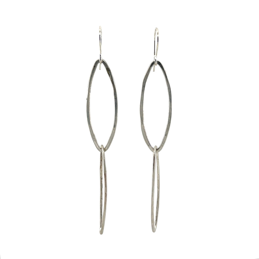 Earrings - Silver Double Petals
