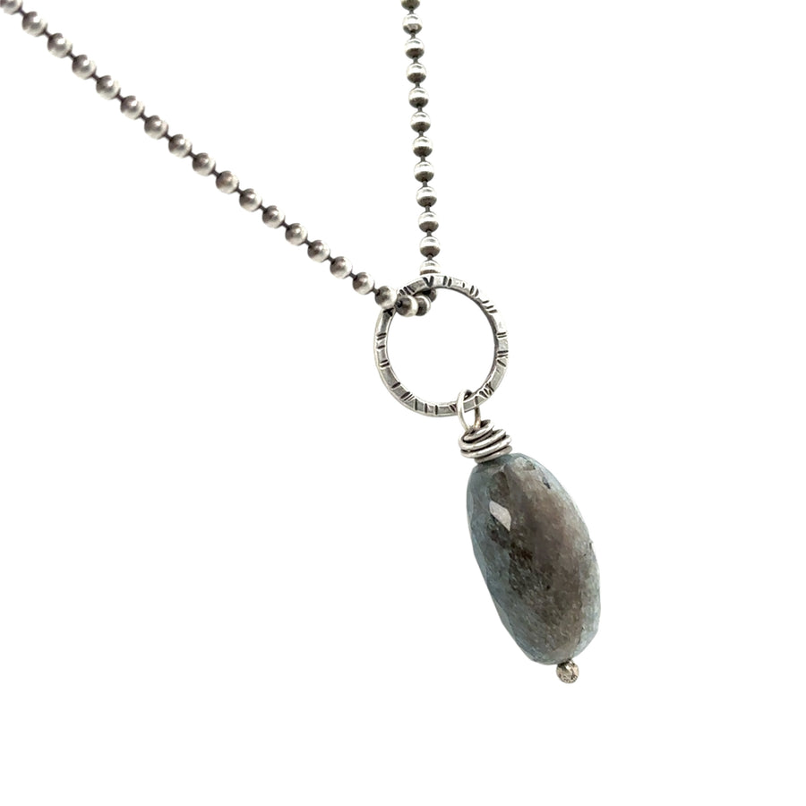 Necklace - Moss Aquamarine Nugget