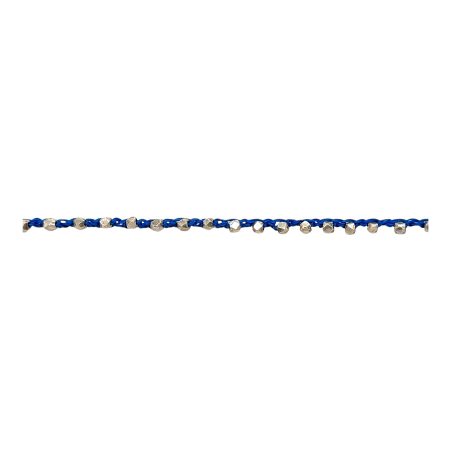 Bracelet - Hand Crocheted Gortex wtih Sterling Square Beads