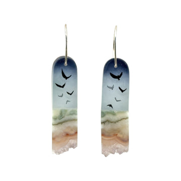 Earrings with Crystal - Tiny Flock