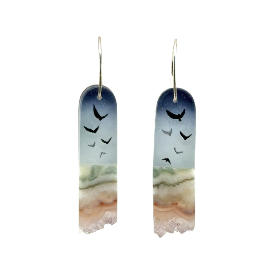 Earrings with Crystal - Tiny Flock