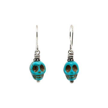 Earrings - Turquoise Skulls