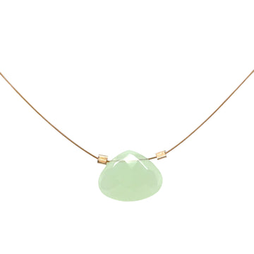 Czech Quartz Necklace - Lime Green