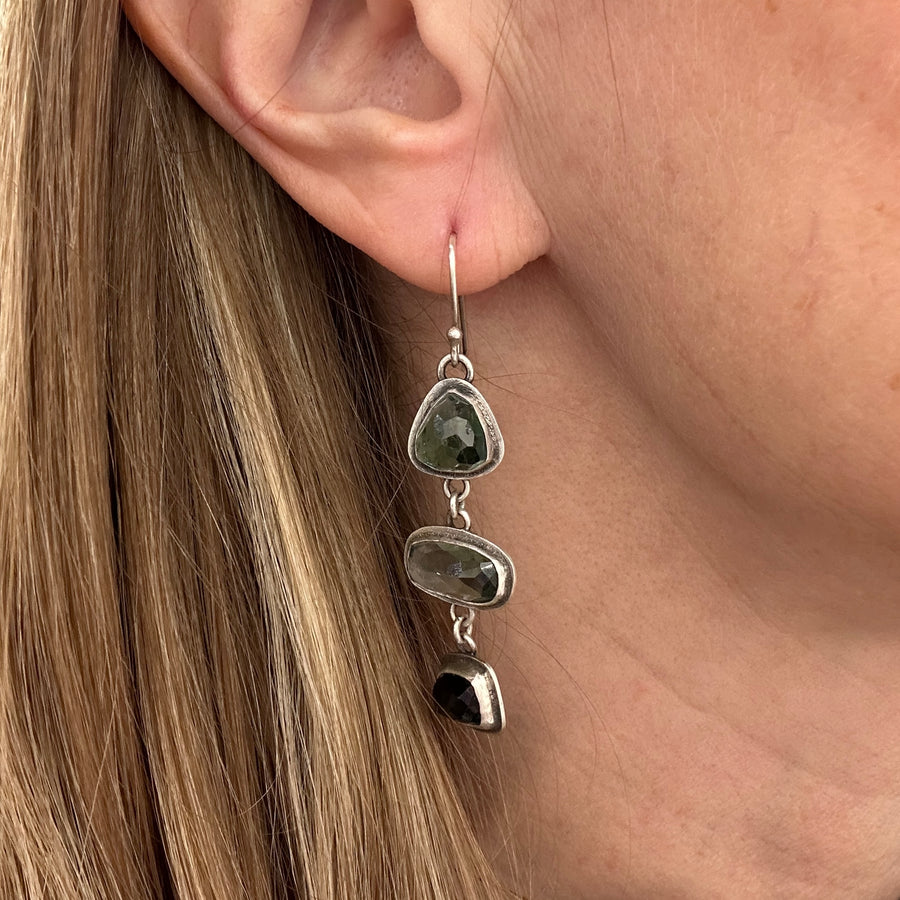 Earrings - Tourmaline - 3 Drop