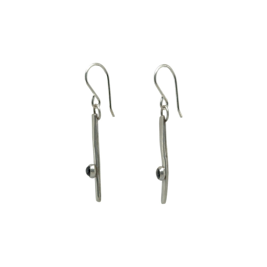 Earrings - Silver Twigs with Iolite