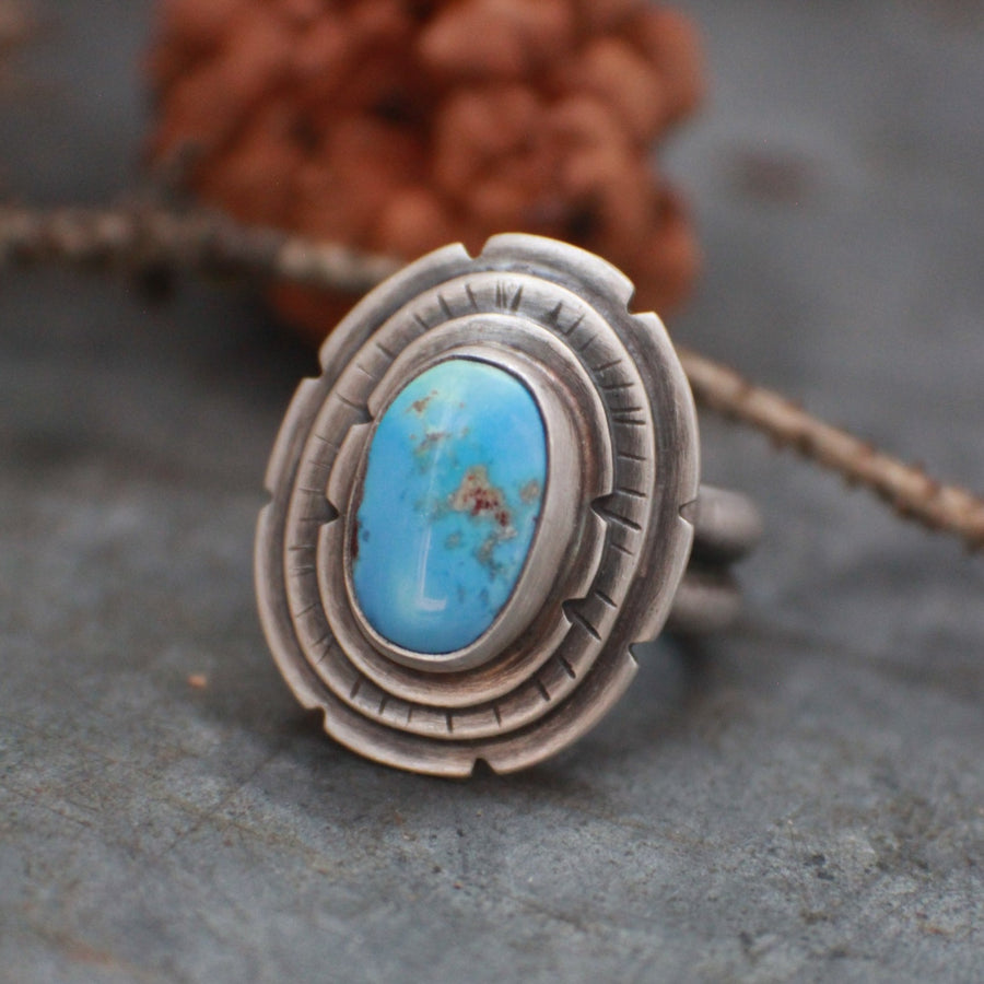 Blue Kazakhstan Lavender Turquoise Ring