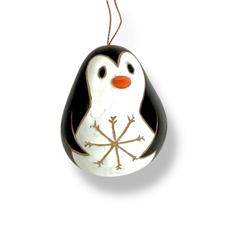 Gourd Ornament - Penguin and Snowflake