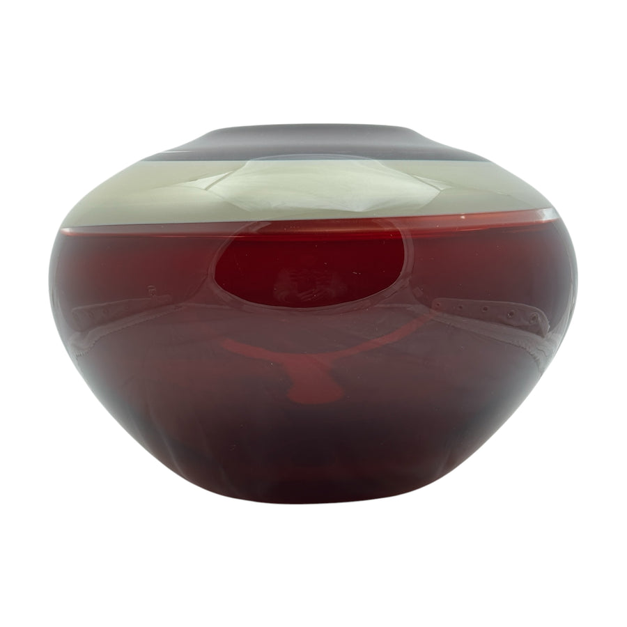 Deep Red and Tan Incalmo Vase #305