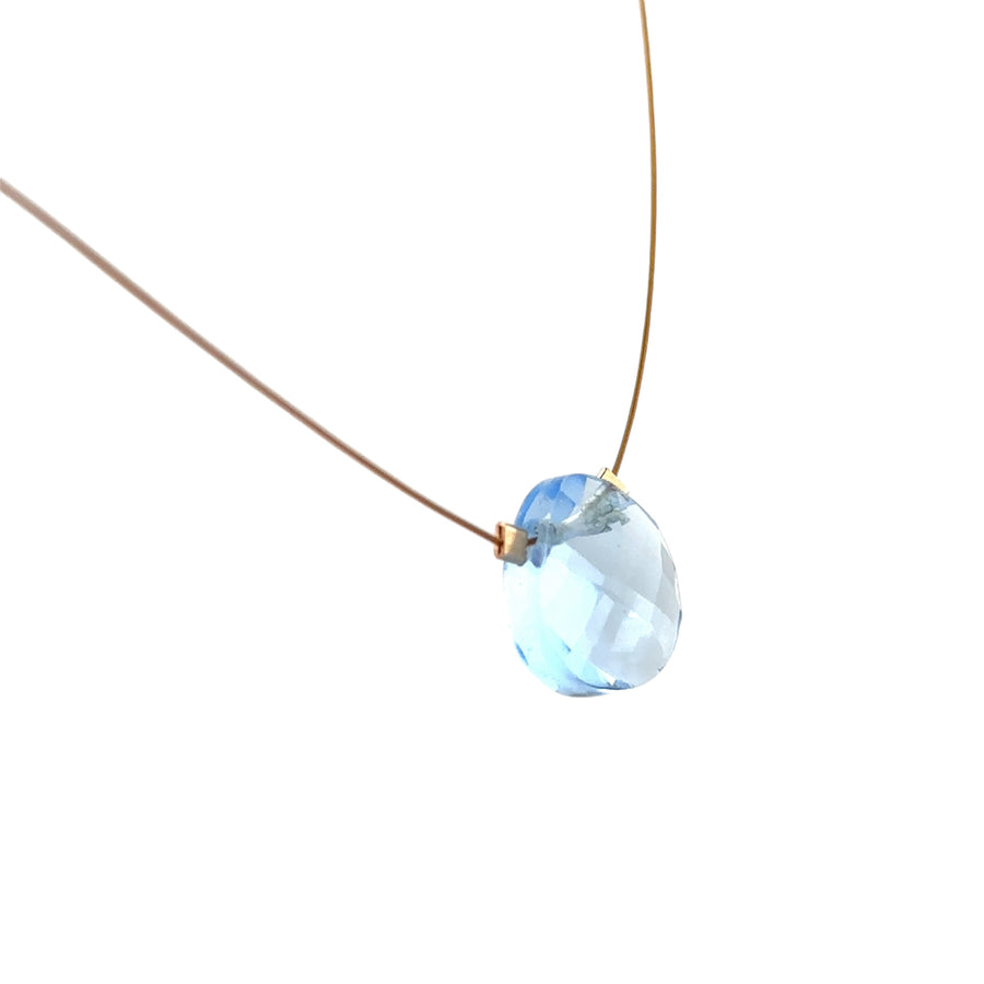 Czech Quartz Necklace - Light Blue