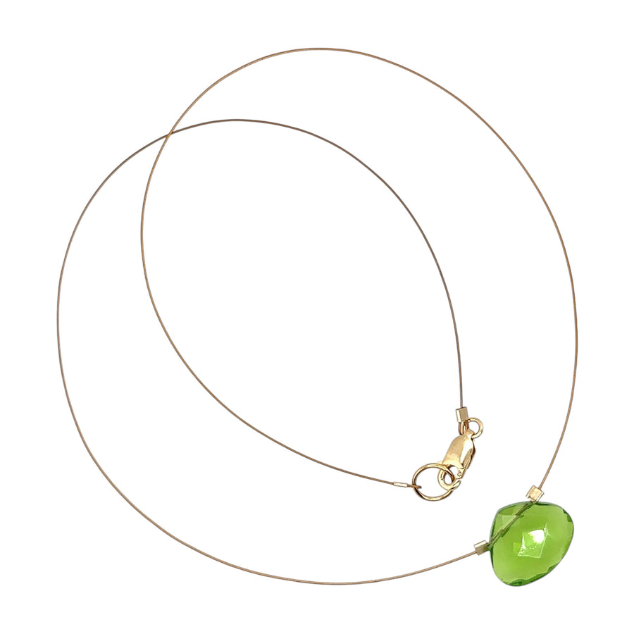 Czech Quartz Necklace - Lime