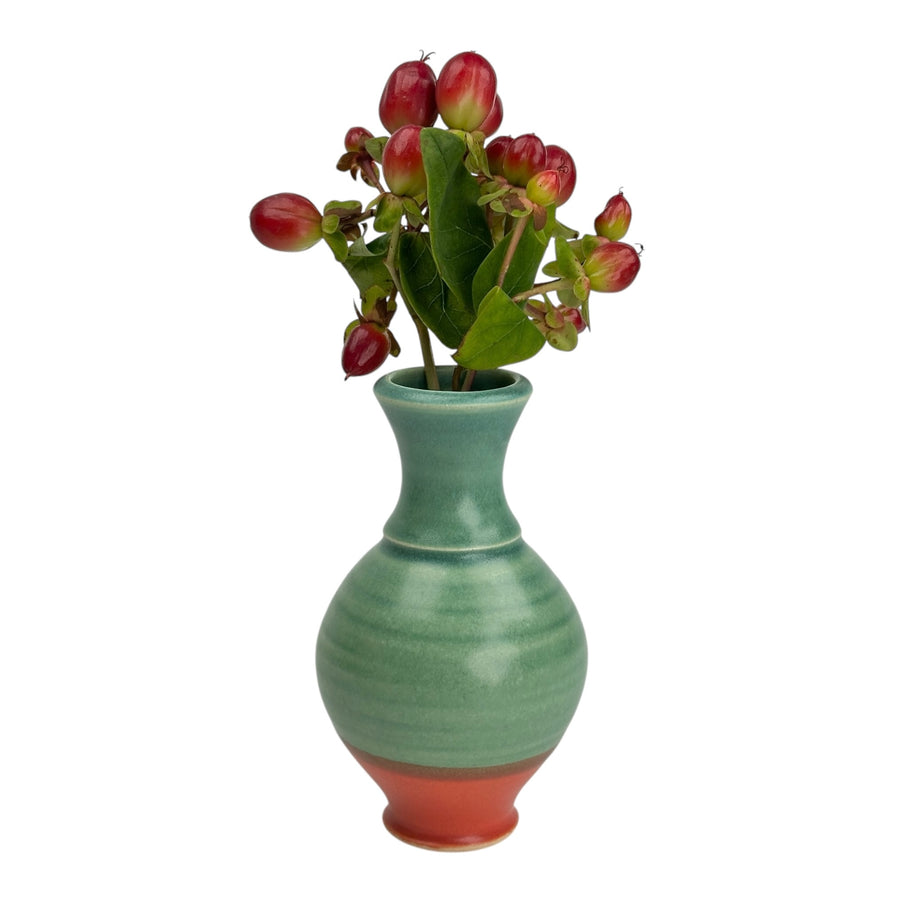 Bud Vase - Green/Red