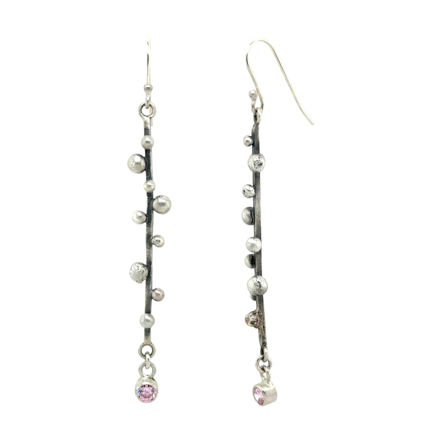 Earrings - Pink Sapphire with Stick