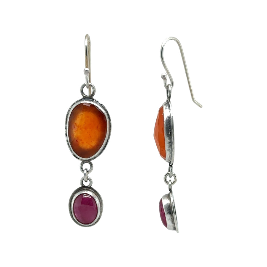Earrings - Carnelian and Ruby