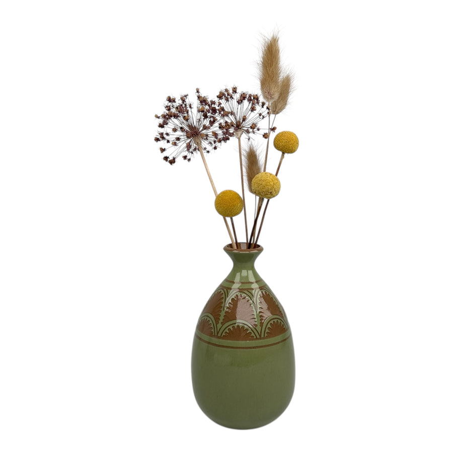 Medium Vase - Sage - Geometric