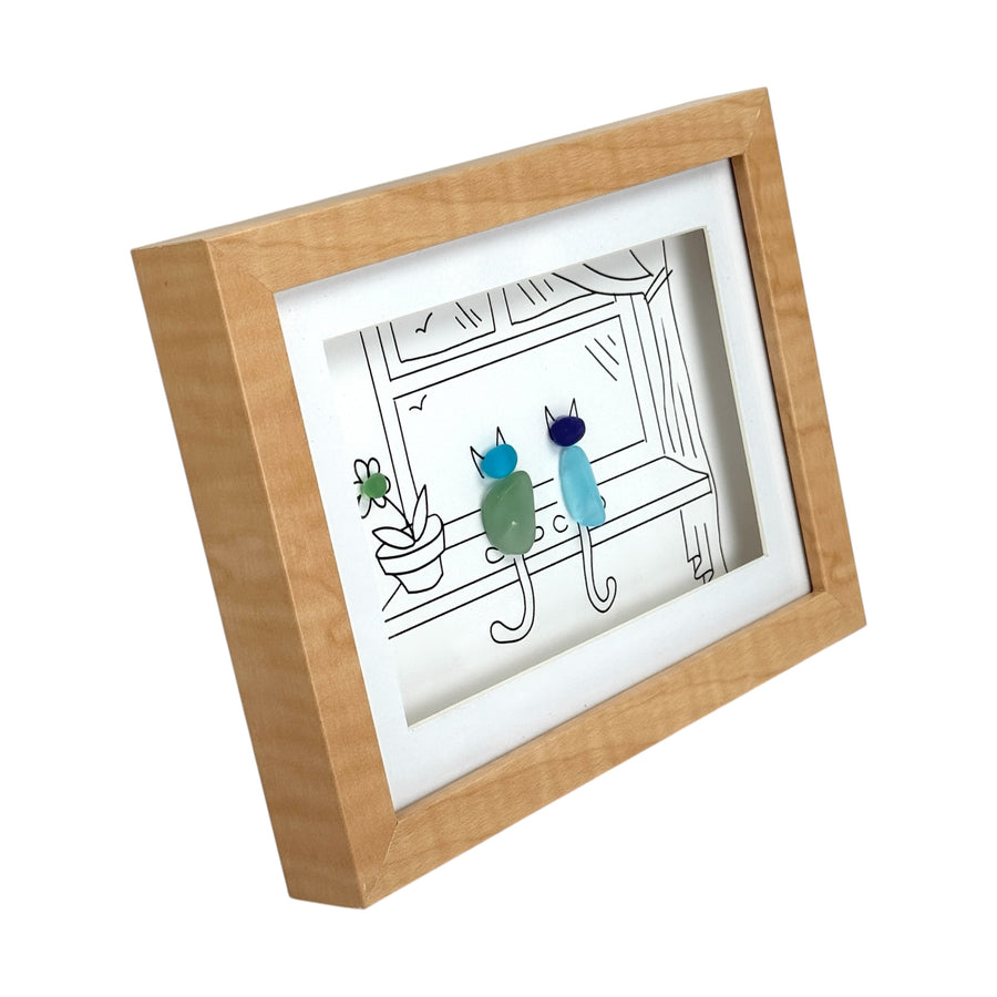 Sea Glass Two Cats