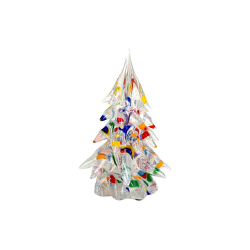 Small Decorated Glass Tree - White