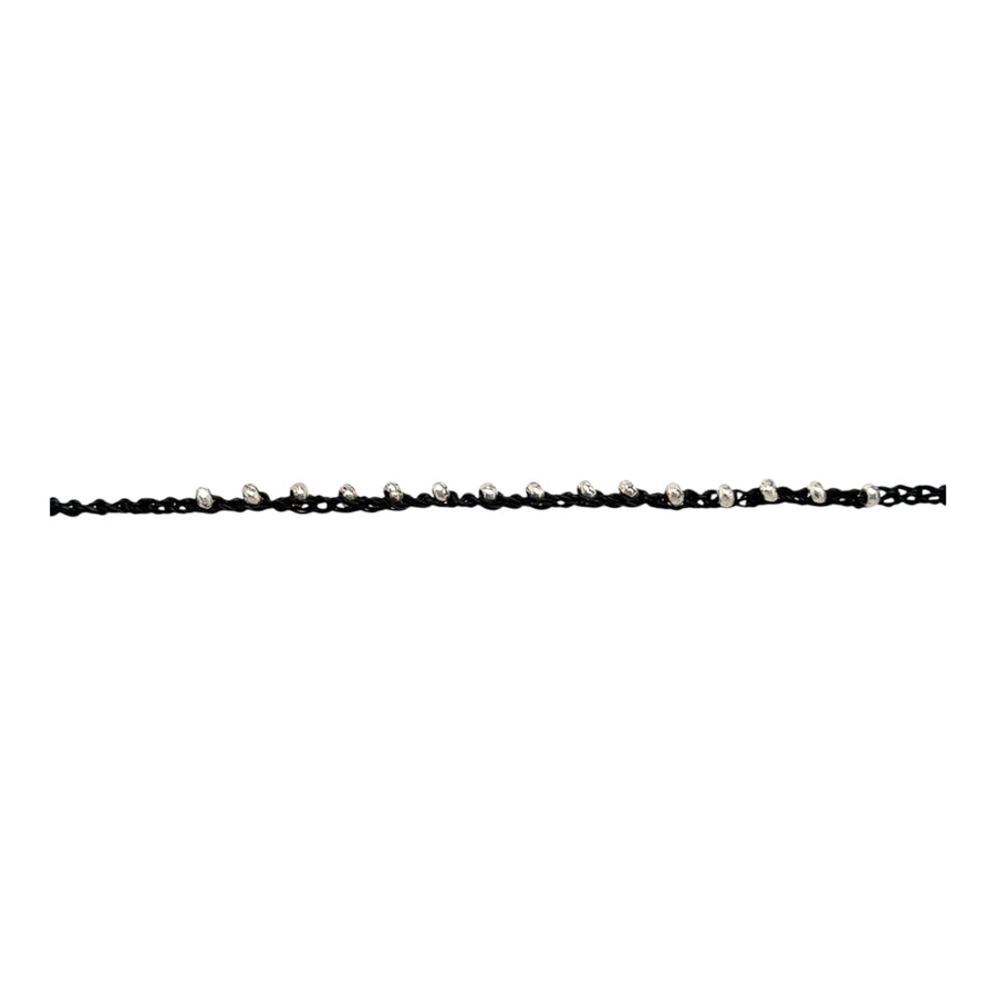 Bracelet - Hand Crocheted Gortex wtih Sterling Stamped Beads