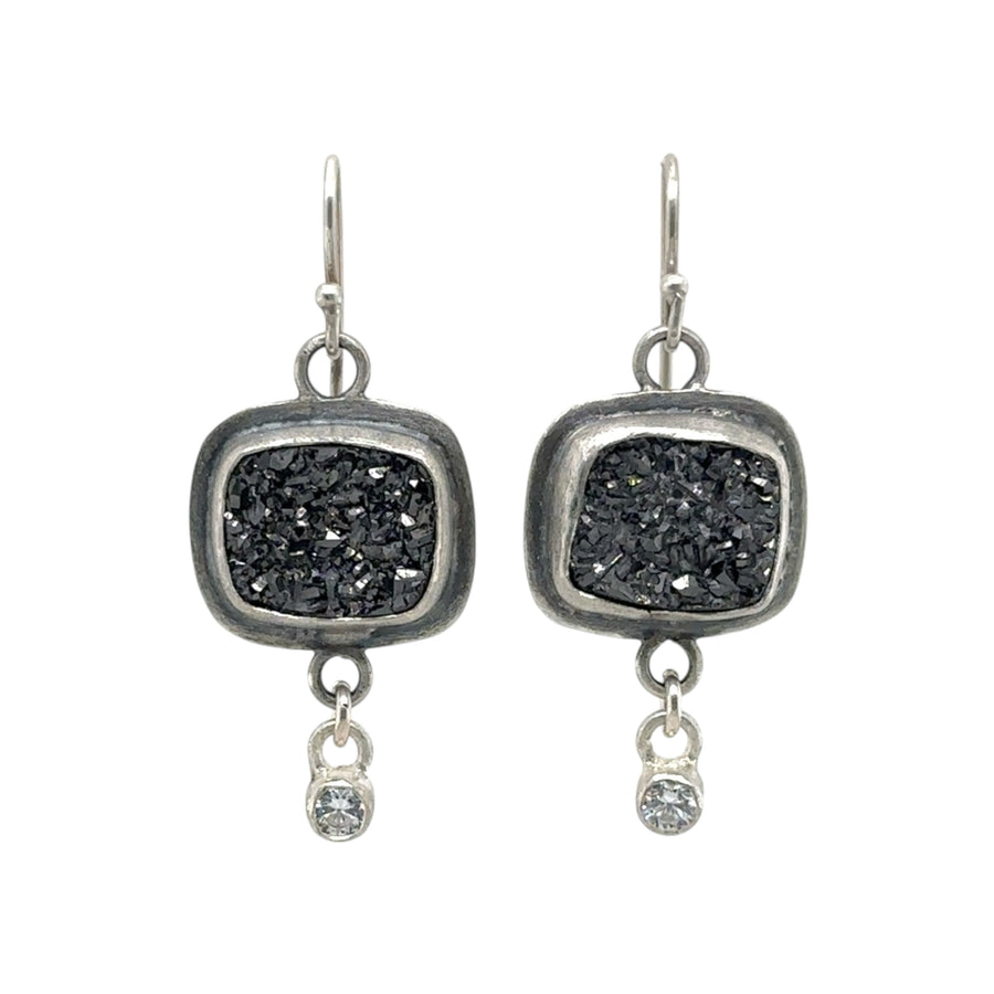 Earrings - Druzy and Diamond