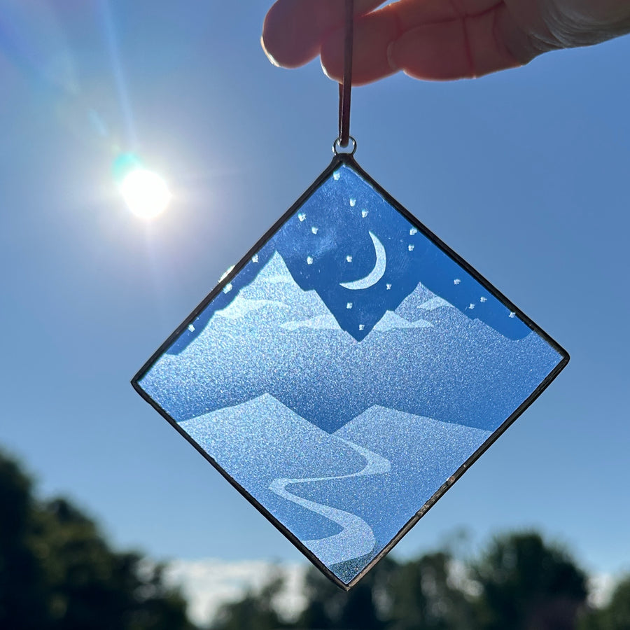 Etched Glass Suncatcher - Landscape