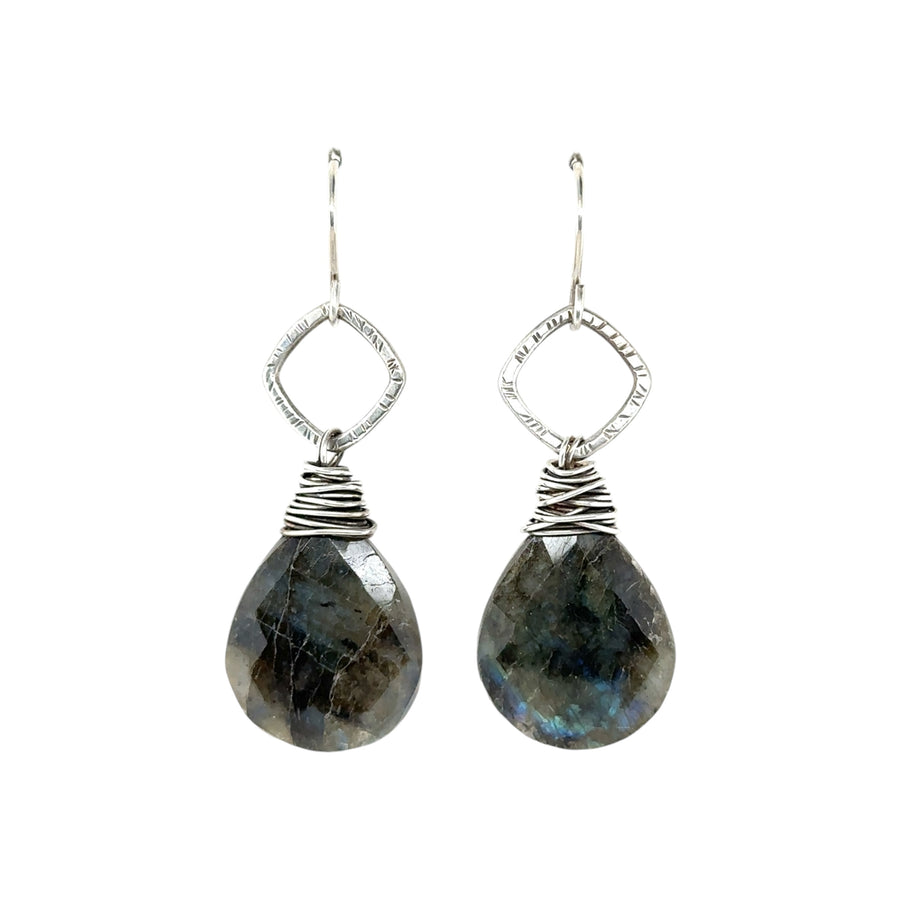 Earrings - Labradorite Teardrops