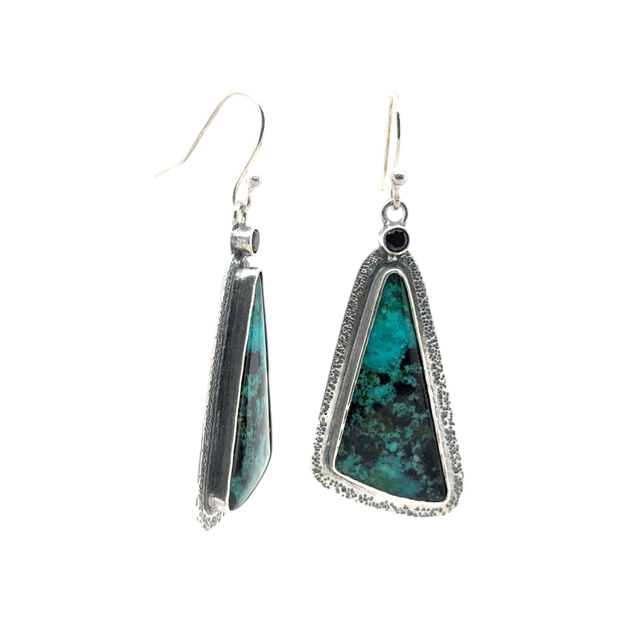 Earrings - Bacon Island Chrysocolla and Spinel