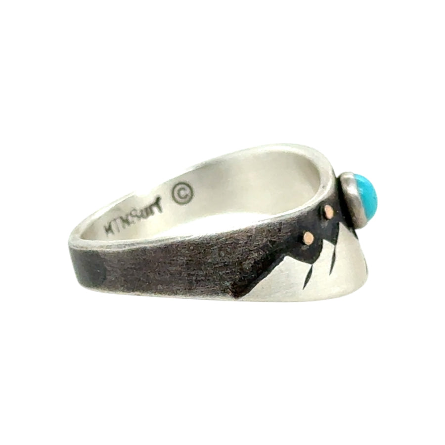 Mountains Ring with Turquoise #16s