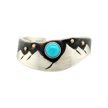 Mountains Ring with Turquoise #16s