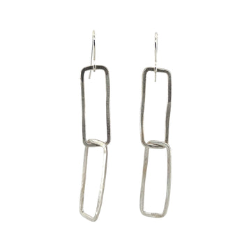 Earrings - Silver Double Rectangles