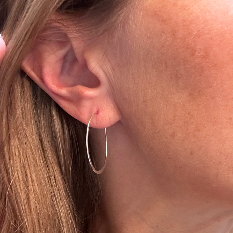 Simple Silver Moon Earrings