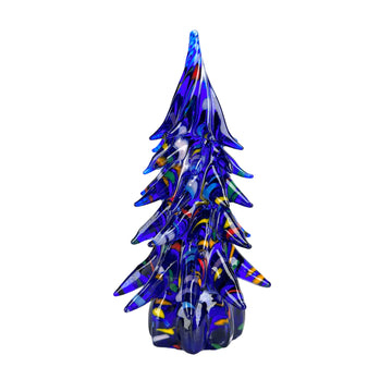 Large Decorated Glass Tree - Cobalt