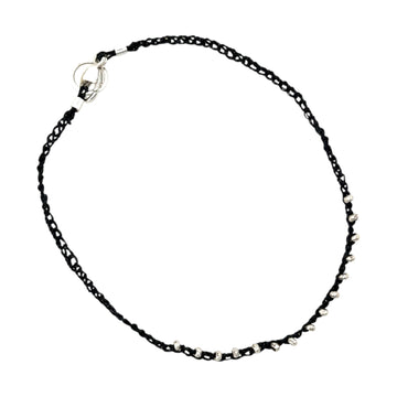 Bracelet - Hand Crocheted Gortex wtih Sterling Stamped Beads
