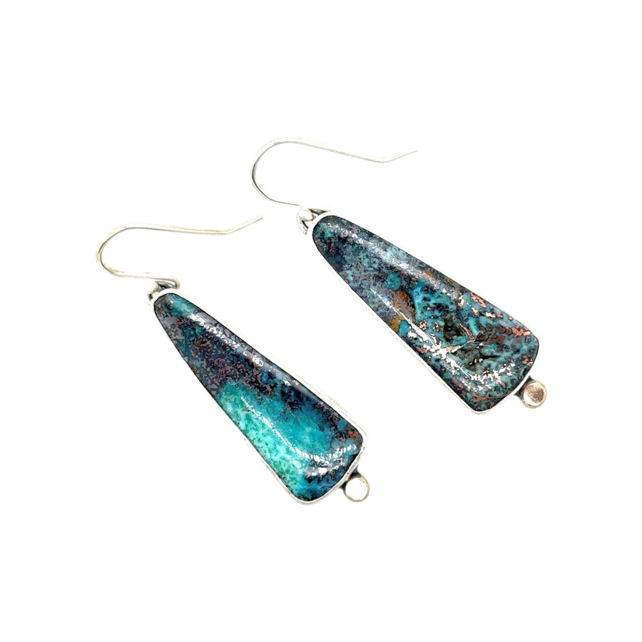 Earrings - Chrysocola Confetti Copper