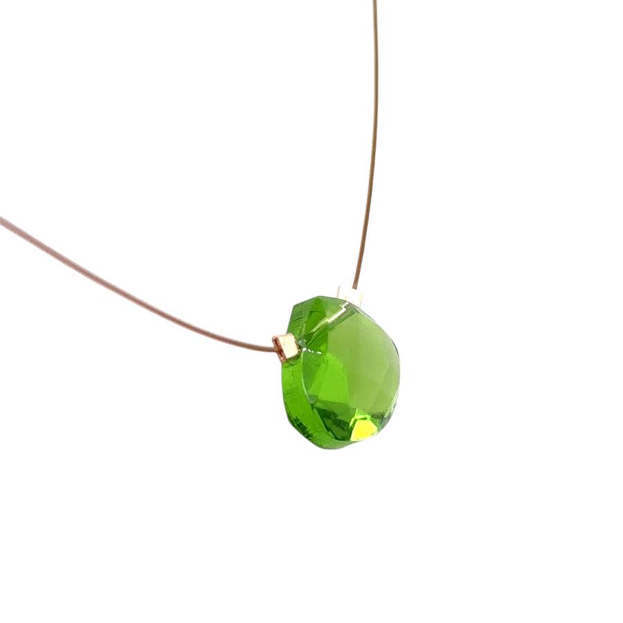 Czech Quartz Necklace - Lime