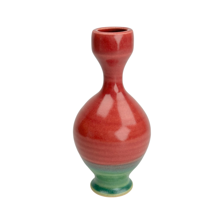 Bud Vase - Cranberry/Green