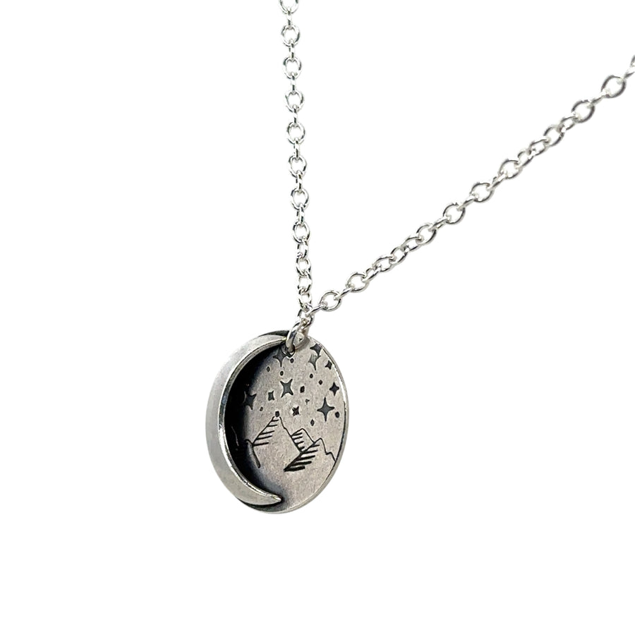 Necklace - Two Dimensional Disk with Mountains, Stars and Moon