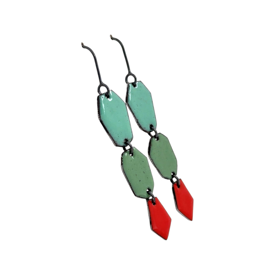 Vernal Earrings - Orange/Green