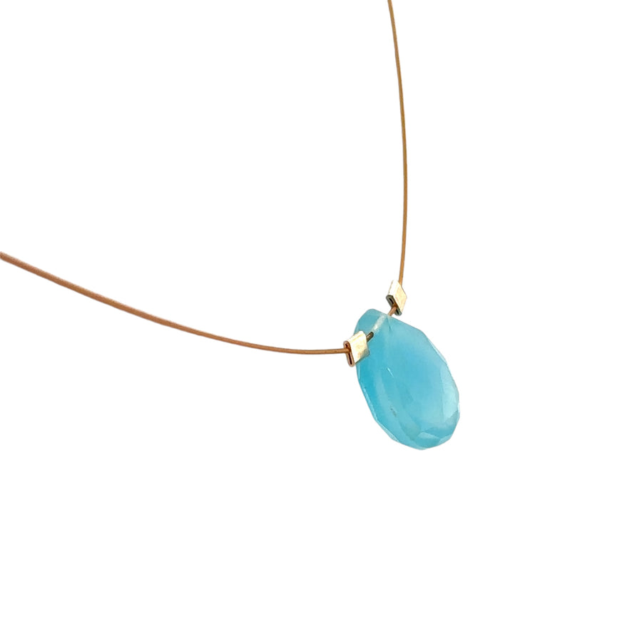 Aqua Chalcedony Necklace