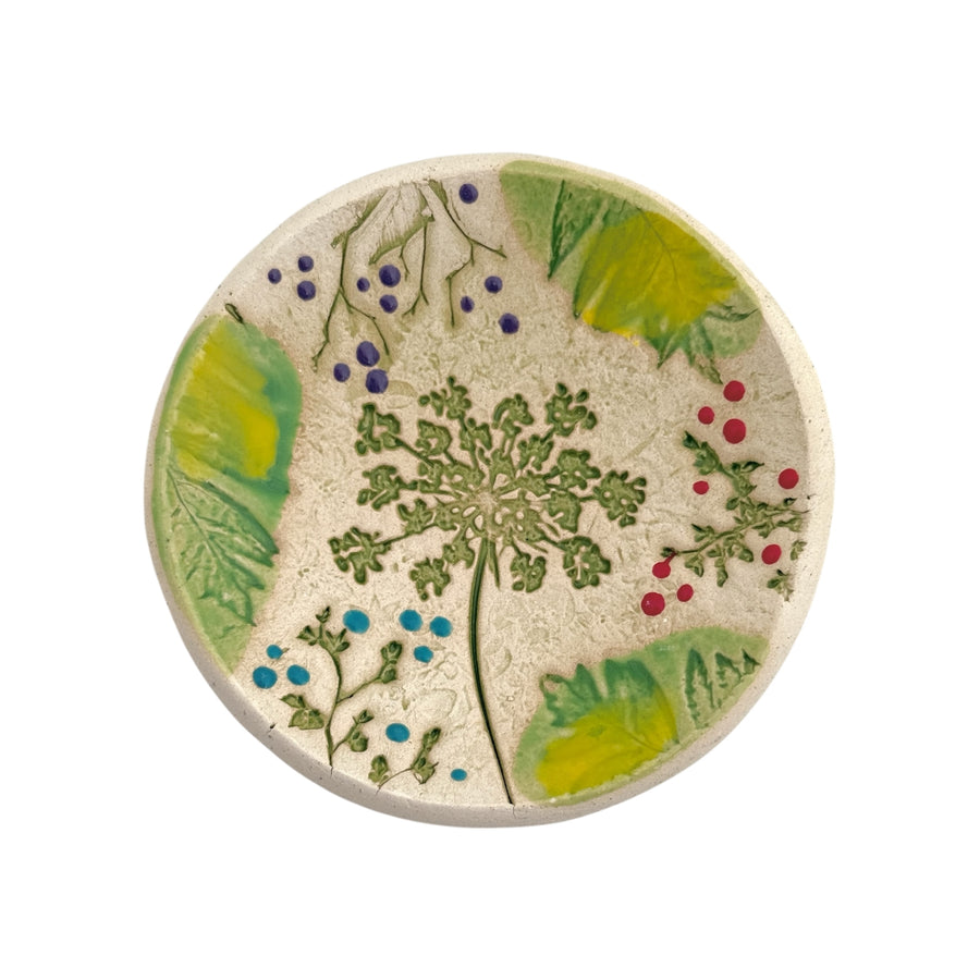 Trinket Dish - Pressed Flowers with Greenery