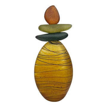 Gold, Gray, Green and Burnt Orange Cairn