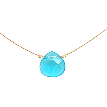 Czech Quartz Necklace - Teal
