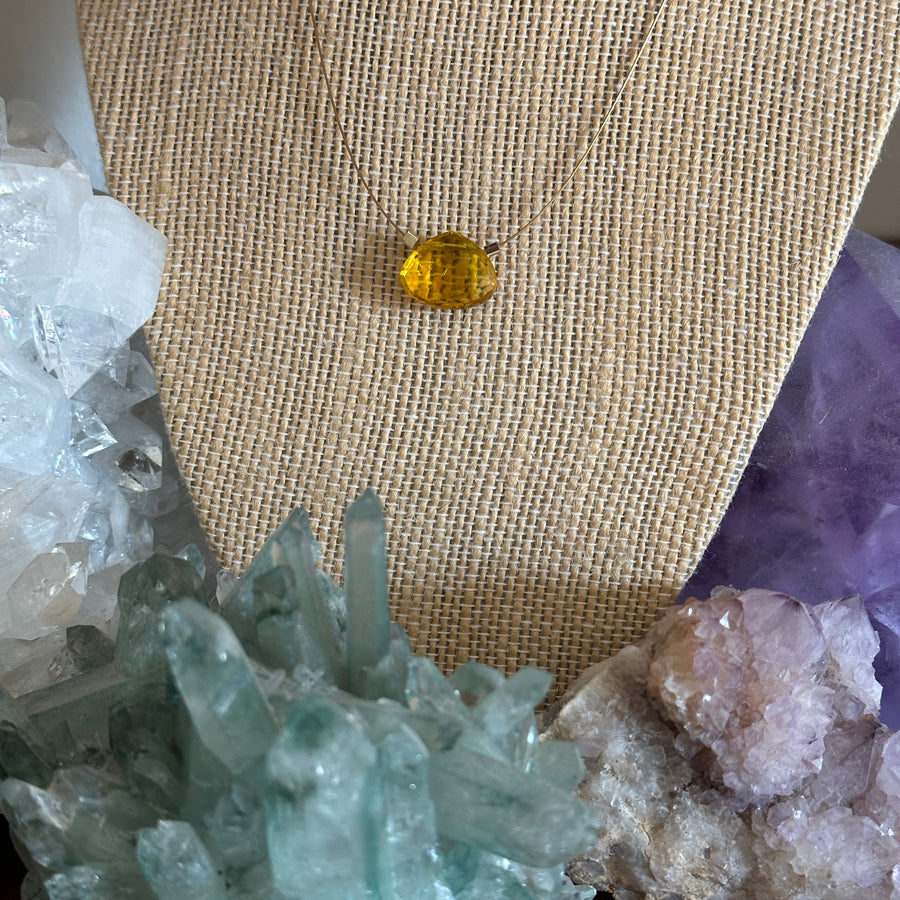 Czech Quartz Necklace - Lemon