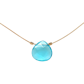 Czech Quartz Necklace - Teal